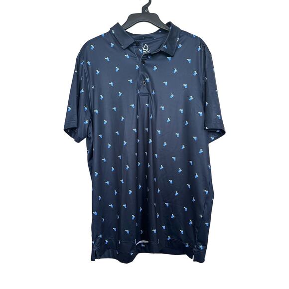 Deolax Men’s Sz L Polo Shirt Performance Moisture Wicking Cocktails - Picture 4 of 7